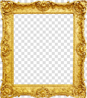 Antique Picture Frame Gold Free Transparent Image Hd   Gold Vintage Frame Png  Png Download