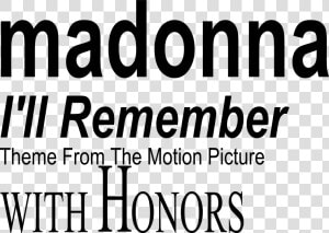 Illremember Madonna Single Logo   Printing  HD Png Download