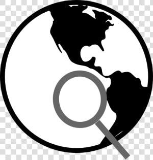 Simple Black And White Earth With Magnifying Glass   Earth Black And White Png  Transparent Png