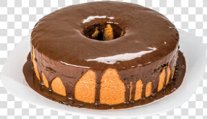 Bolo De Cenoura Com Cobertura De Chocolate   Ciambella  HD Png Download