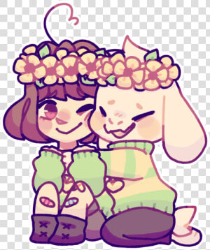 Chara And Asriel Cute  HD Png Download