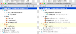 Descriptions In Tree Views Option On And Off   Intellij Explorer View  HD Png Download