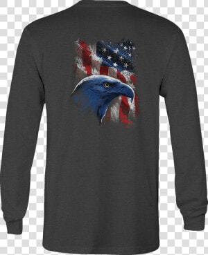 Long Sleeve Tshirt American Flag Eagle Vintage Usa   T shirt  HD Png Download