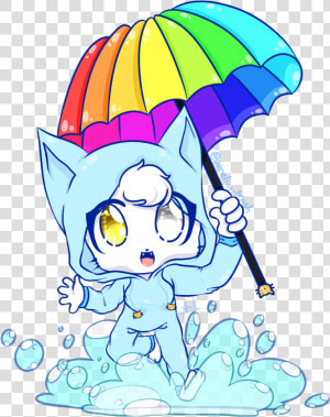 Neko Jumping Into A Puddle Of Water Stick cat By  nekophy   Portable Network Graphics  HD Png Download