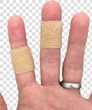 Placing Coban Tape  Or A Band aid Around The Joint   Coban Finger Tape  HD Png Download