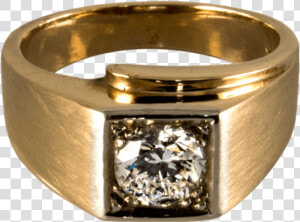 14k Two tone Gents Antique Diamond Ring   Engagement Ring  HD Png Download