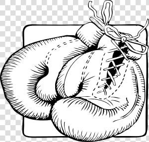 Glove Vector Muay Thai   Outline Boxing Gloves Tattoo  HD Png Download