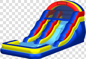 Water Slide 16 Pool Blue Red Yellow   Inflatable  HD Png Download