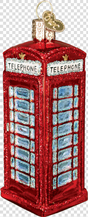 Red Telephone Booth Ornament   Christmas Day  HD Png Download