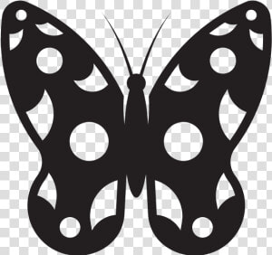 Butterfly With White Spots Silhouette   Brush footed Butterfly  HD Png Download