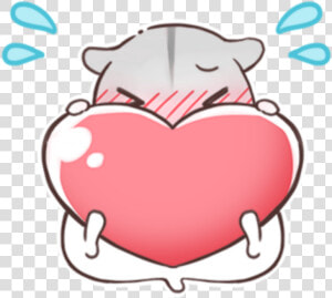  cute  chibi  hamster  heart  kawaii  line  linesticker  HD Png Download