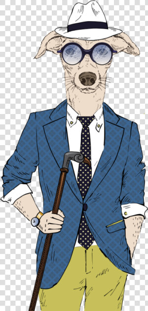 Gentleman Dog Illustration Hipster Suit Puppy Clipart   Corte Masculino Png  Transparent Png