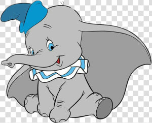  dumbo  elephant  cartoon  disney  blue white   Dumbo Disney  HD Png Download