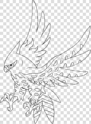 Coloring Pages Pokemon Fletchinder   Black And White Talonflame  HD Png Download