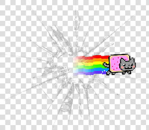 Transparent Nyan Cat Rainbow Png   Bullet Hole In Glass Png  Png Download