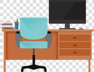 Furniture desk computer Desk office Monitor computer   Computer On Desk Png  Transparent Png