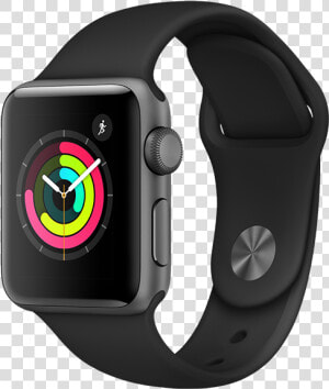 Apple Watch Series 3 38mm Black  HD Png Download