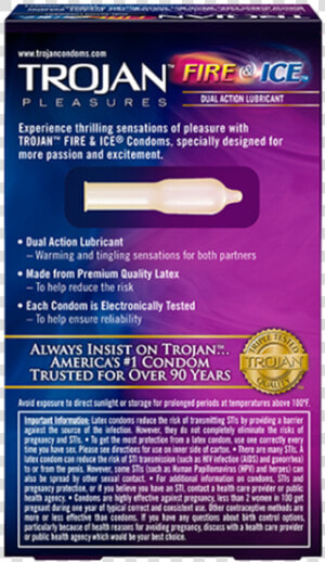 Trojan Fire  amp  Ice Lubricated Condoms 3 Counts  HD Png Download