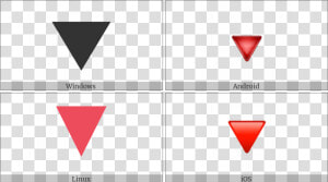 Down pointing Red Triangle On Various Operating Systems   Emblem  HD Png Download