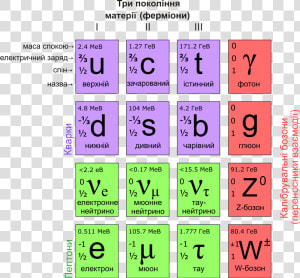 Standard Model Of Elementary Particles Ua   Model Of Elementary Particles  HD Png Download