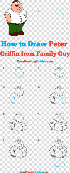 How To Draw Peter Griffin From Family Guy   Draw Peter Griffin Step By Step  HD Png Download