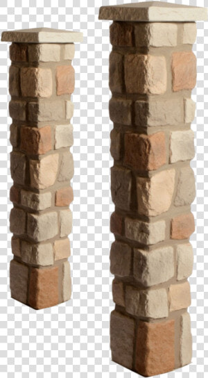 Faux Cobblestone Deck Post Covers   Stone Wall  HD Png Download