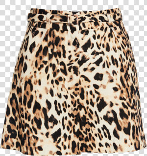 Leopard Linen Short In Colour Butterum   Miniskirt  HD Png Download