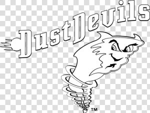 Tri City Dust Devils Logo Black And White   Line Art  HD Png Download