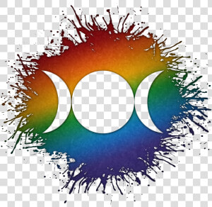 Triple Goddess Moon Symbol Silhouetted Out Of Lgbtq   Rainbow Atheist Symbol  HD Png Download