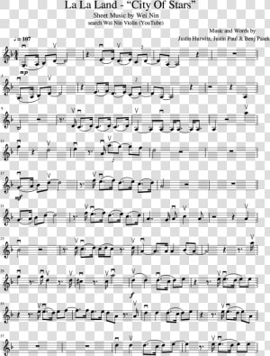 City Of Stars Violin Sheet Music  HD Png Download