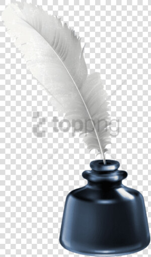 Writing Instrument Accessory   Ink Pot And Quill  HD Png Download