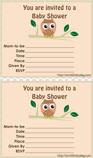 Free Printable Owl Baby Shower Invitations   Party  HD Png Download