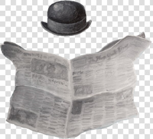 Reading The Newspaper Png   Bowler Hat And Newspaper  Transparent Png