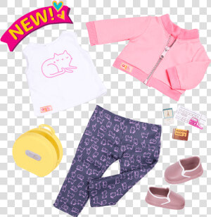 Meow On The Move Outfit   Our Generation Doll Blonde  HD Png Download