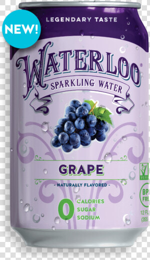 Can Grape   Waterloo Grape Sparkling Water  HD Png Download