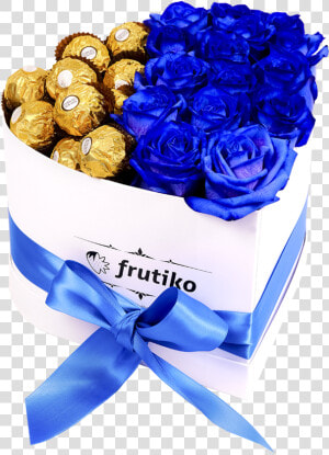 Heart Box Blue Rose Ferrero Rocher  HD Png Download