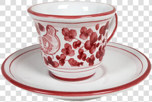 Espresso Cup And Saucer Arabesco Carmine   Saucer  HD Png Download