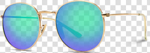 Retro Round Polarized Metal Frame Hipster Sunglasses   Reflection  HD Png Download