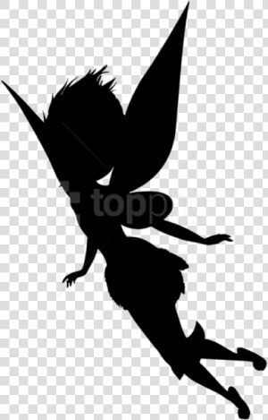 And White fictional Character mythical Creature wing art clip   Fairy Silhouette No Background  HD Png Download