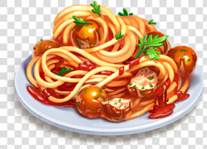 Spaghetti And Meatballs   Bucatini  HD Png Download