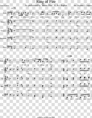 Ring Of Fire Home Free Ttbb   Home Free Ring Of Fire Sheet Music  HD Png Download