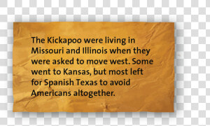 The Kickapoo Were Living In Missouri And Illinois When   Paper  HD Png Download