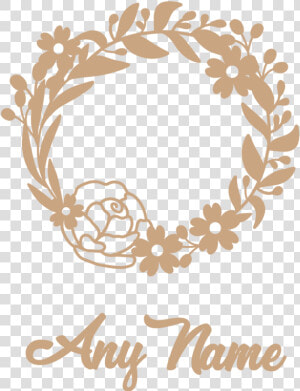 Floral Wreath With Any Name   Flower Wreath Rose Gold  HD Png Download