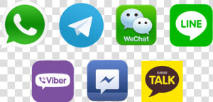 Transparent Wechat Logo Png   Whatsapp Viber Messenger Icons  Png Download