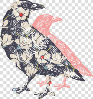 Colored 2 Crows   Raven  HD Png Download