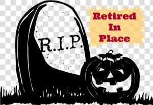 R   I   P   Retired In Place   Black Halloween Pumpkin Png  Transparent Png