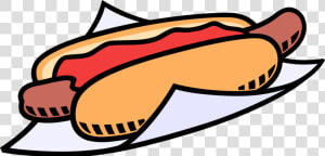 Vector Illustration Of Cooked Hot Dog Or Hotdog Frankfurter   Sausage Sizzle Clipart  HD Png Download