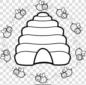 Clip Art Clipart Free Images Image   Bees Hive Clipart Black And White  HD Png Download