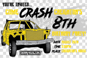 Crash Birthday Party Invitations   Off road Vehicle  HD Png Download