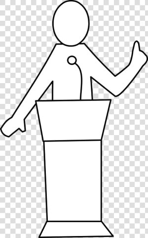 Public Speaker  Talker  Education  Podium  Presentation   Speech Clipart Black And White  HD Png Download